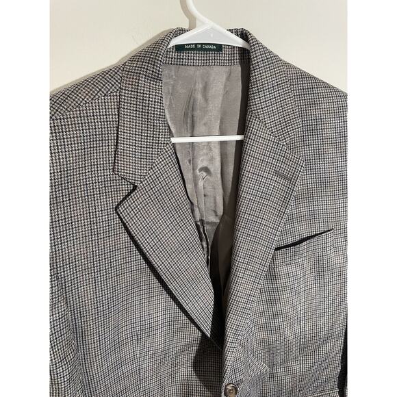 Ralph Lauren Blazer Jacket Mens Size 44R Houndstooth Sports Coat 2 Button - Picture 2 of 14